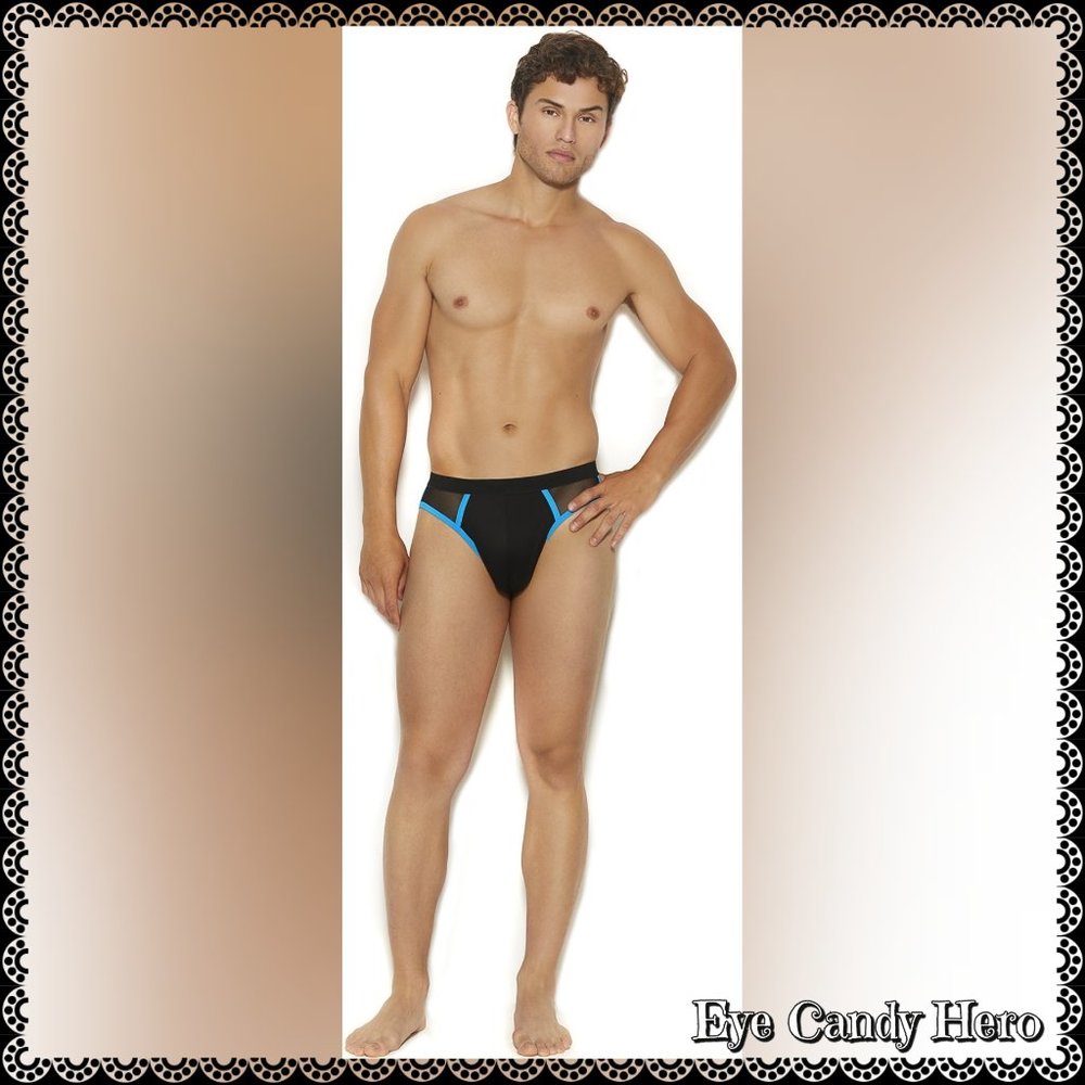 🆕Men's Black & Turquoise Jock Strap Underwear - Picture 2 of 5